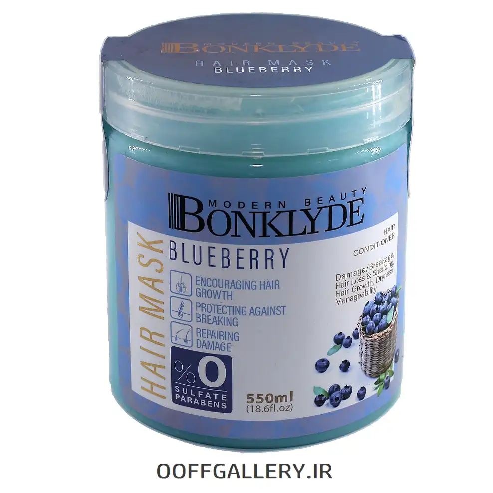 BONKLYDE Blueberry Hair Mask, 550 ml ماسک مو بلوبری بونکلاید BONKLYDE حجم 550 میل